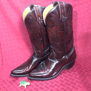 Men’s cowboy boots, Brown Shiny,size 8D ,acne USA